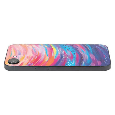 Rainbow Wave Brush Stroke by Etta Vee iPhone 16e Skin